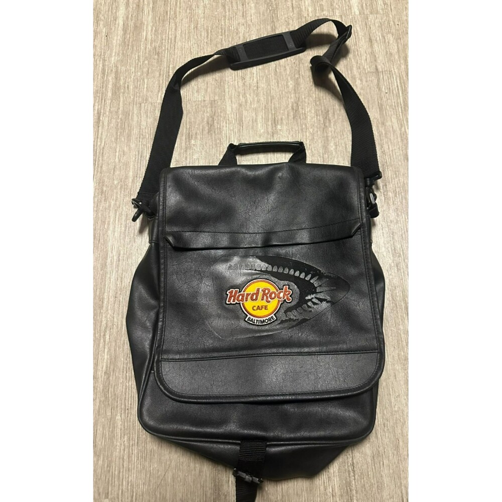 Hard Rock Cafe Baltimore Black Faux Leather Shark crossbody messenger Bag